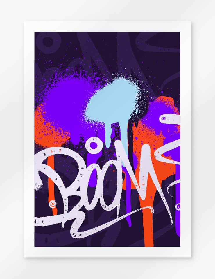 Vecteur affiche de fond multicolore lettres graffiti inscriptions de couleur vive dans le style de graffi