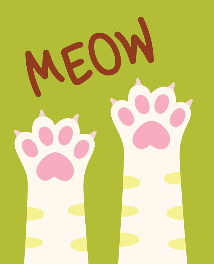 Vecteur l'affiche de fond des pattes de chat
