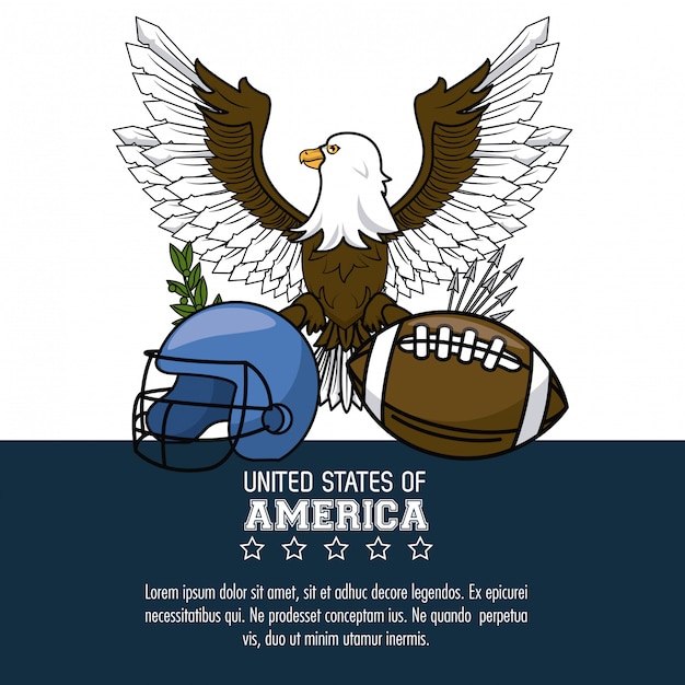 Affiche De Football Américain Usa Avec La Conception Graphique D'informations Vectorielles