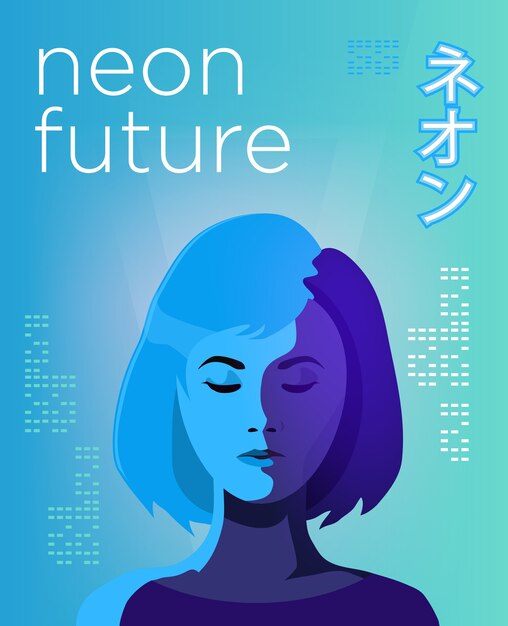 Vecteur affiche futuriste néon