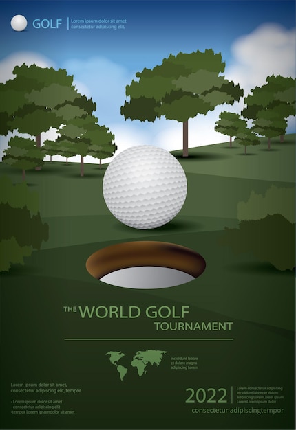 Affiche Golf Champion Template Design Illustration Vectorielle