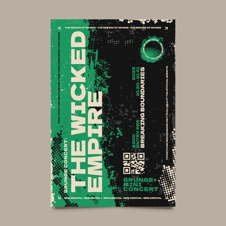 Vecteur une affiche grunge en design plat