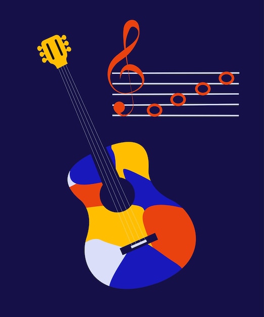 Vecteur affiche de guitare créative