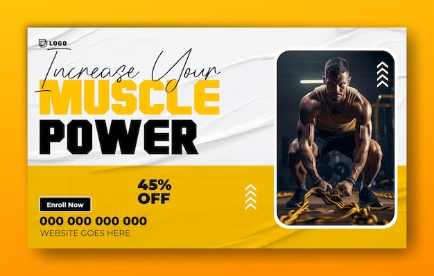 une affiche d'un homme avec un corps musclé et les mots force puissance