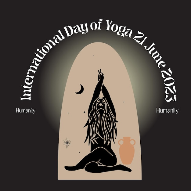 Affiche De L'humanité Sur Le Thème De La Journée Internationale Du Yoga 2023