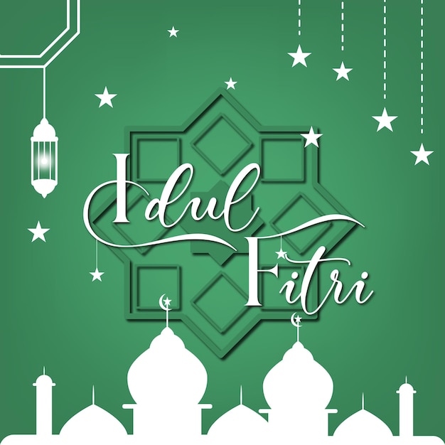 Affiche Idul Fitr Vert