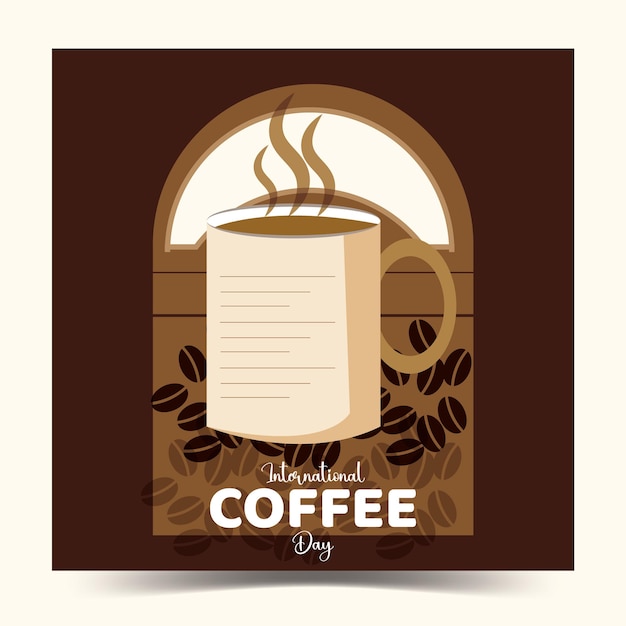 Affiche d'illustration vectorielle de la journée internationale du café