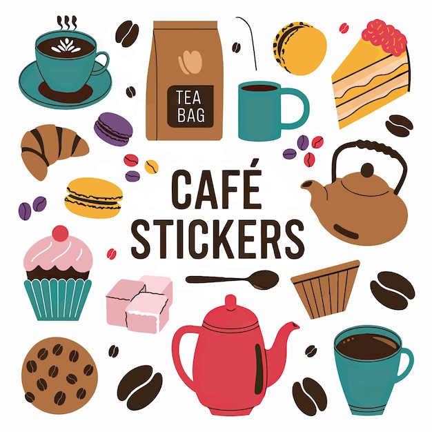 une affiche avec une image d'une variété de desserts