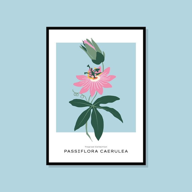 Affiche imprimée à la main tropicale et botanique pour votre collection d'art mural