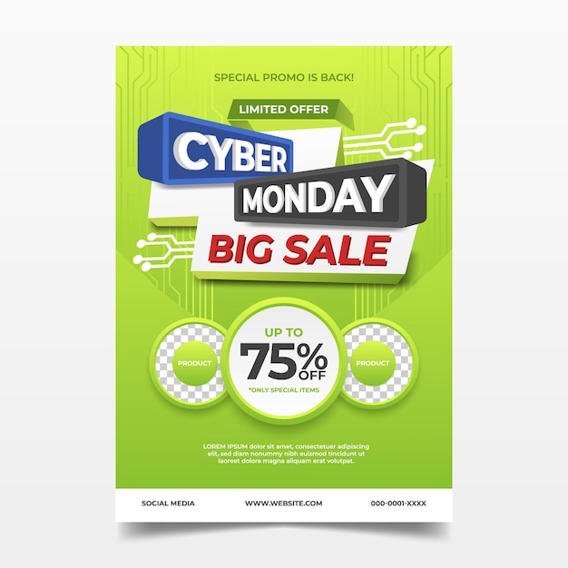 une affiche indiquant la vente du cyber lundi est affichée