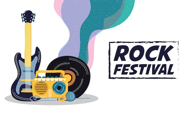 Affiche D'invitation De Divertissement De Festival De Rock