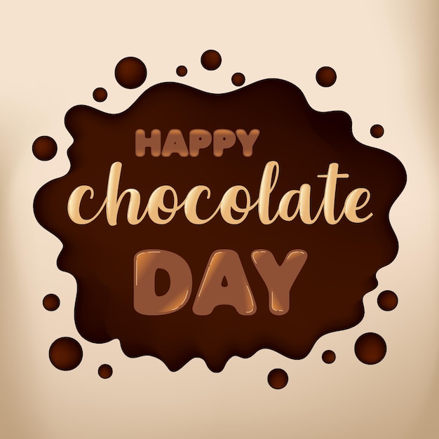Affiche De La Journée Du Chocolat Lettres De Chocolat Propagation Image Vectorielle De Bonbons En Forme De Coeur De Chocolat