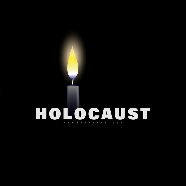 Vecteur affiche de la journée internationale du souvenir de l'holocauste, 27 janvier. jour du souvenir de la seconde guerre mondiale.