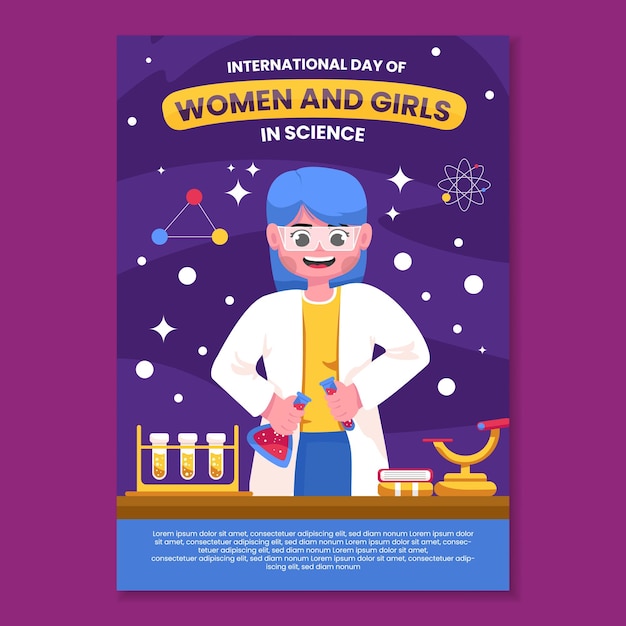 Affiche De La Journée Internationale Des Femmes Et Des Filles De Science