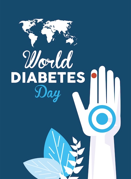 Vecteur affiche de la journée mondiale du diabète