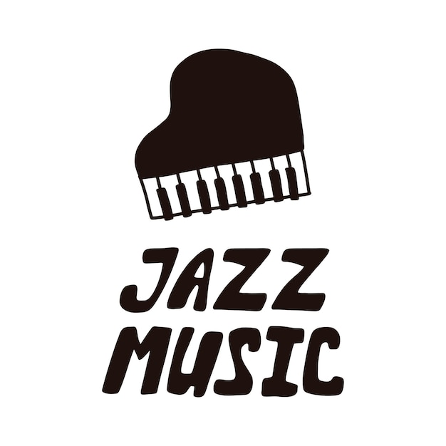 Affiche de lettrage musique jazz avec piano