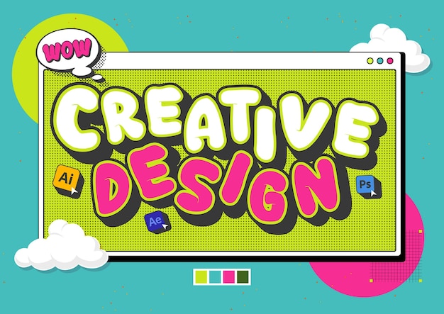 Affiche marketing de concepteur graphique en couleurs