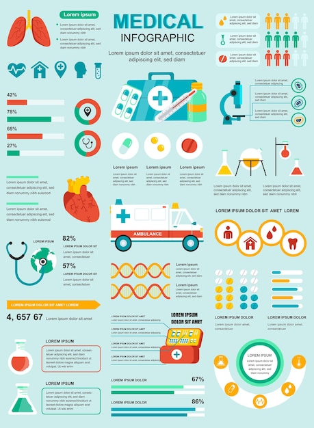 Affiche Médicale Avec Modèle D'éléments Infographiques Dans Un Style Plat