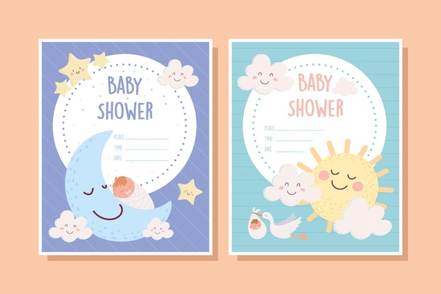 Affiche Mignonne De Douche De Bébé