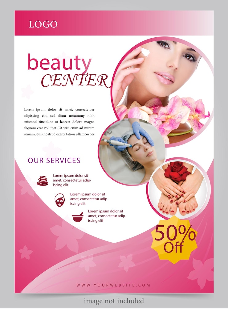 Vecteur affiche de modèle de bannière de beauté plate