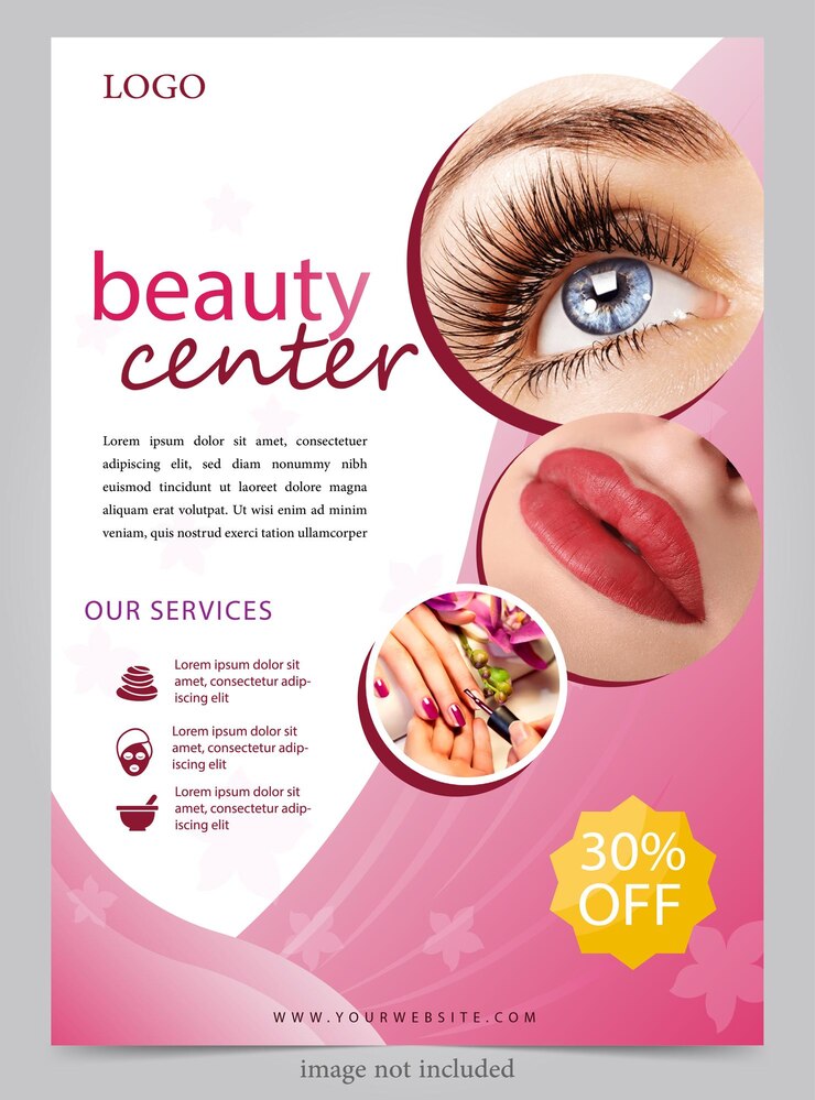 Vecteur affiche de modèle de bannière de beauté plate