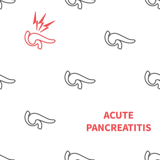 Vecteur affiche de modèle de pancréas de sensibilisation à la pancréatite aiguë