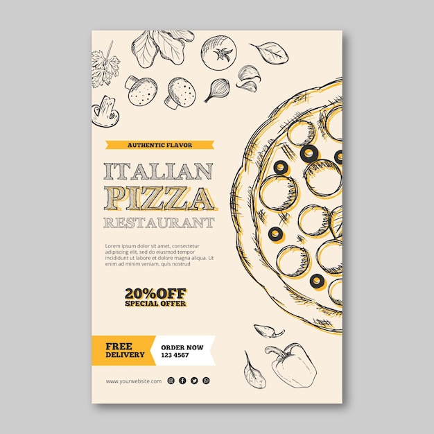 Affiche De Modèle De Restaurant Italien