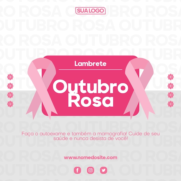 affiche moderne Mois de la sensibilisation au cancer du sein Outubro Rosa
