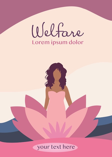 Affiche modifiable spa beauté bien-être holistique centre de santé avec femme et fleur de lotusCover
