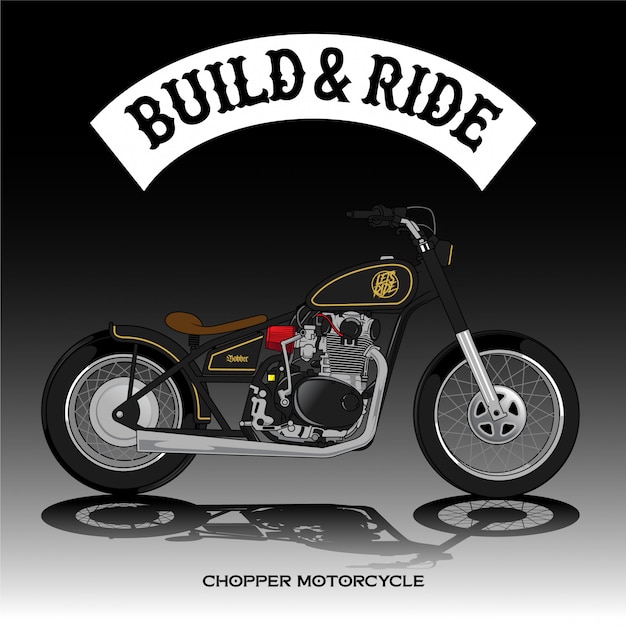 Vecteur affiche de moto chopper vecteur premium