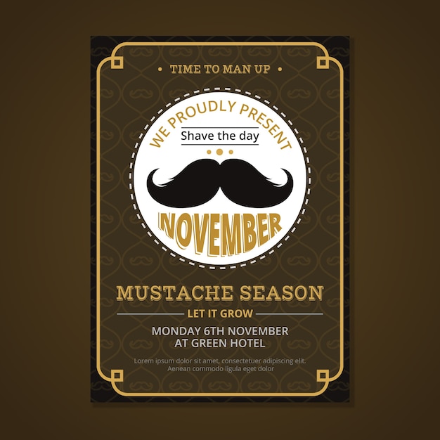 Vecteur affiche de movember marron