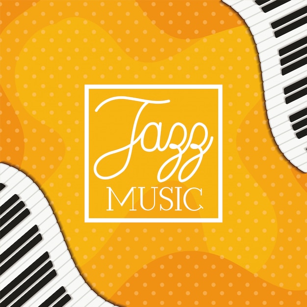 Affiche De Musique Jazz Avec Clavier De Piano