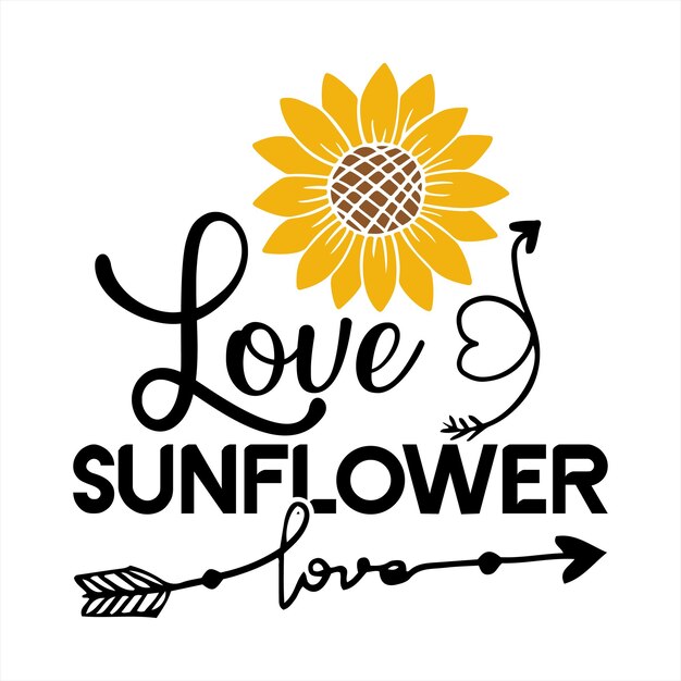 Vecteur une affiche en noir et blanc qui dit love love tournesol.