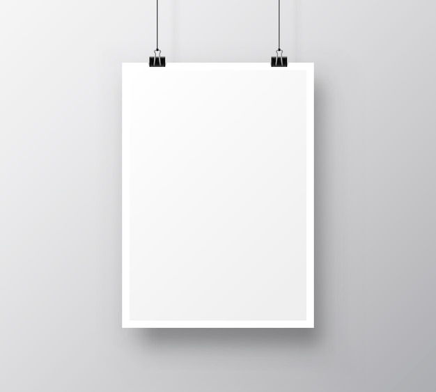 Vecteur affiche papier a4 sur fond gris. illustration vectorielle