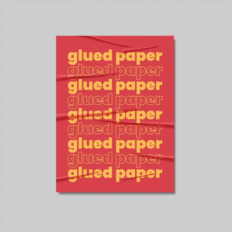 Vecteur affiche papier collé réaliste