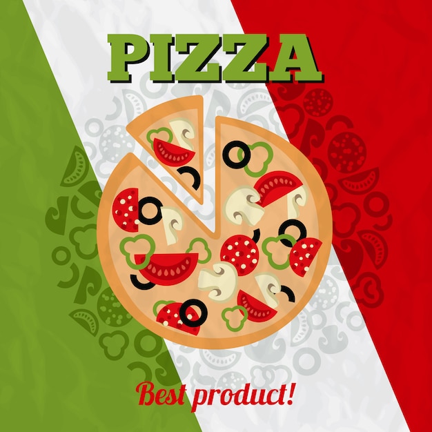 Vecteur affiche de pizza italie