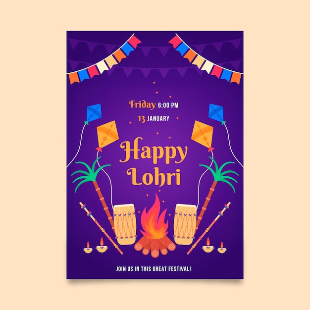 Affiche Plate De Lohri Avec Feu De Joie