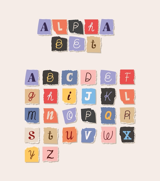 Affiche de police alphabet note de rançon