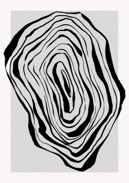Affiche de portrait à l'encre - Line Art Grunge Aesthetic - Dessin d'illustration de couverture de produit - Peinture au pinceau