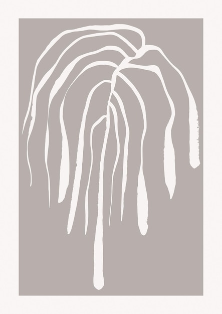 Affiche de portrait à l'encre - Line Art Grunge Aesthetic - Dessin d'illustration de couverture de produit - Peinture au pinceau