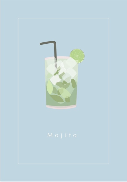 Vecteur une affiche pour un bar appelé mojito illustration vectorielle illustration vectorielle de cocktail