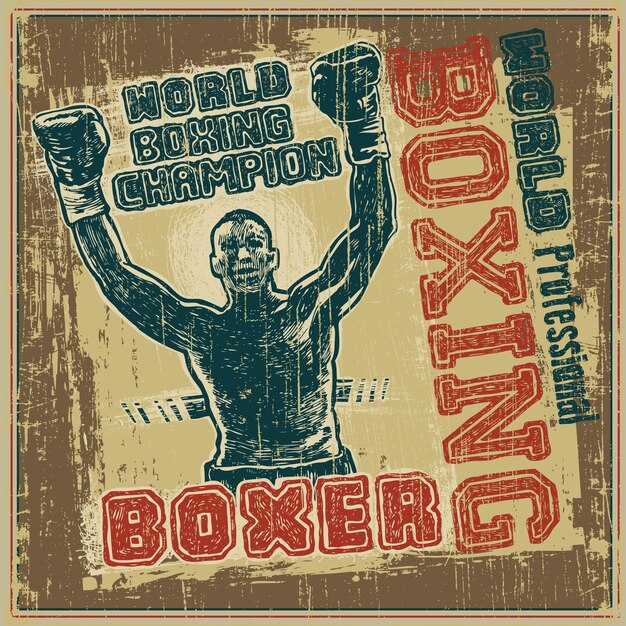 Vecteur une affiche pour le champion du monde champion du monde de boxe