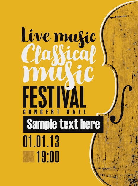 Vecteur affiche pour un concert de musique classique