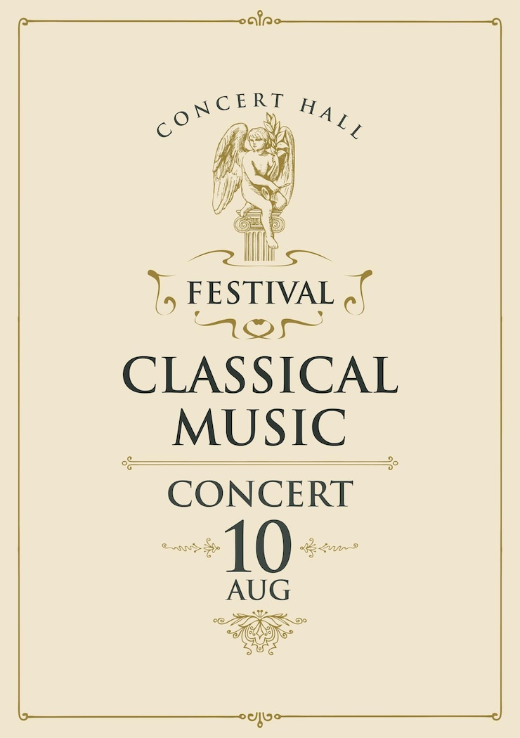 Vecteur affiche pour concert de musique classique