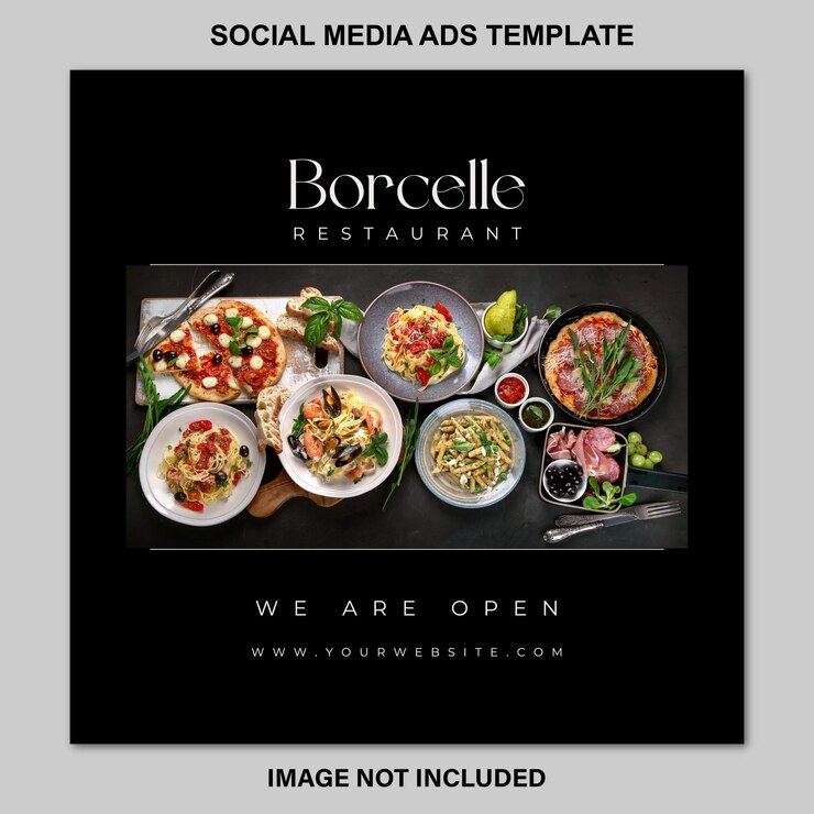 Vecteur une affiche pour un événement sur les médias sociaux qui dit restaurant instagram post design