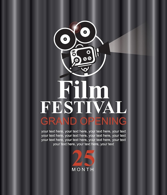 Vecteur affiche pour un festival de cinéma