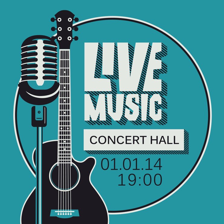 Vecteur affiche pour un festival de musique en direct