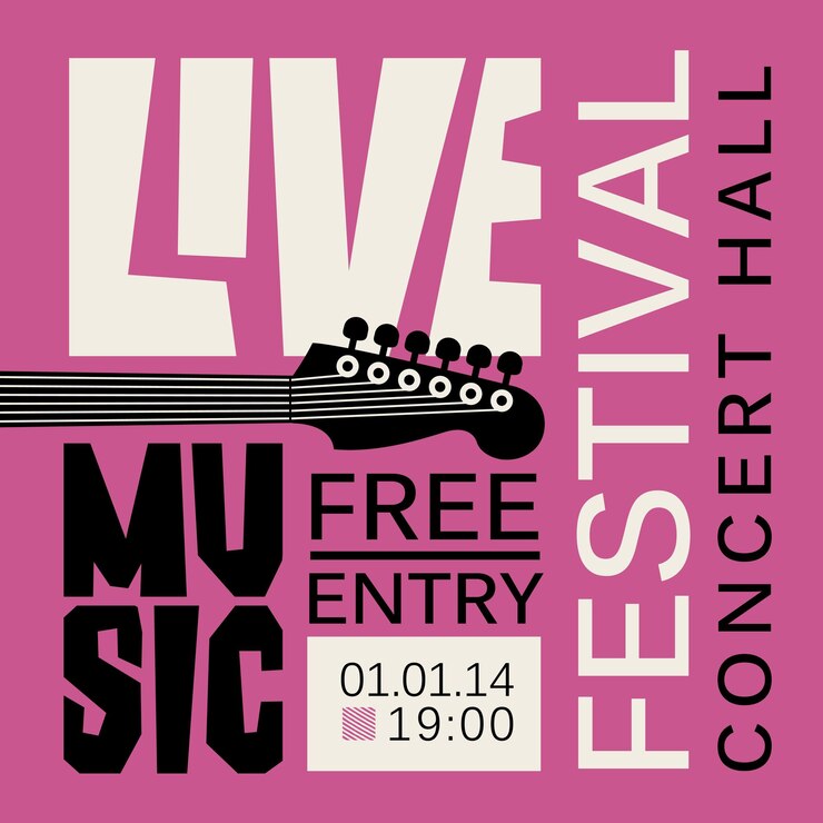 Vecteur affiche pour un festival de musique en direct