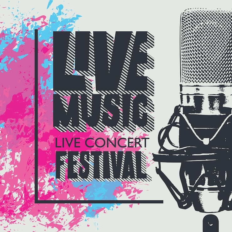 Vecteur affiche pour un festival de musique en direct