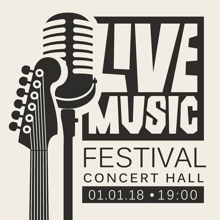 Vecteur affiche pour un festival de musique en direct